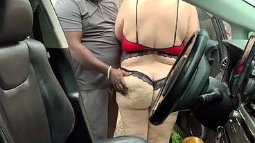 Sexy Big Ass Horny Hot BBW Milf Mom With Big Tits Caught Masturbating Publicly In Car, Black Guy Jerking Off On SSBBW Ass