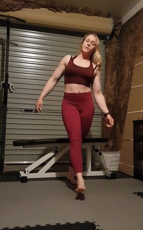 Striptease in My Home Gym, Starting in My Skin Tight Gym Clothes, Teasing You with My Sexy Body