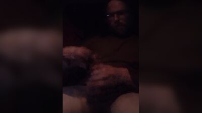 Stroking my bound, half limp, cock while plugged in the rear, all to no avail (ruined orgasm)