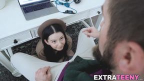Tiny Teen Lily Thot Deepthroats and Takes Big Cock