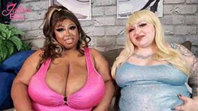 Shiny BBW Bimbos Swallow Tinies to Stay Hot and Plump