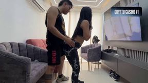 Hot gym instructor takes advantage of my husband's absence to drill me firm and give me his milk.