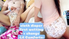 First wetting in Lil Comforts new Cloth Pull-On diaper