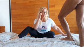 Beautiful Blonde Mature Wife Enjoys Oral Sex in Between