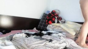 Amateur wife explores her tight ass&#x1F351; for first time &mdash;  hairy Latina pussy&#x270C; and big butt&#x1F351;