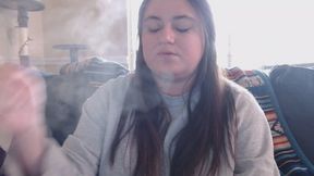 Smoking in a sweater