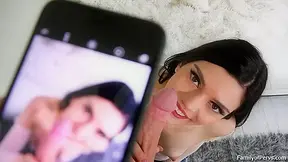 Small tits stepsister sucks stepbros cock to make ex jealous