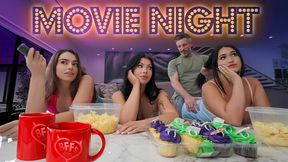 BFFs Nia Bleu & Sophia Burn get group fucked at Halloween party