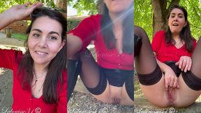 je prends le soleil et je fais pipi au parc
