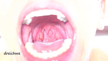 Delicious wide open mouth with lots of saliva