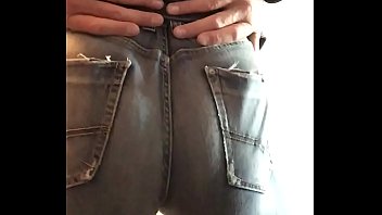 jerkin in tight jeans cumshot