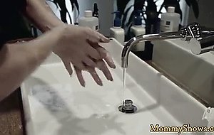 Lesbo stepmom strapon fucks teen in threeway
