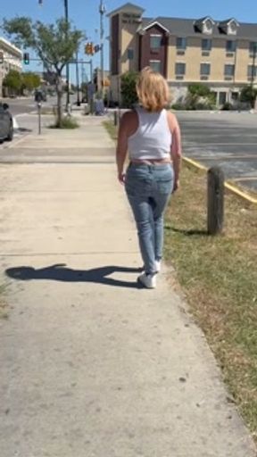 Publicly Soaking my Jeans, Walking Around Braless and Flashing