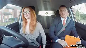 Public Ginger Babe Doggystyled In Car Exam