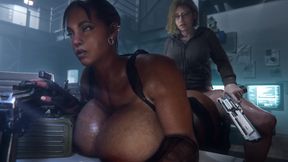 Sheva X Grace - Busty Ebony Railed by Blonde Futa