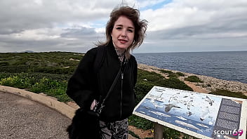 Dirty Curvy German Teen talk to Quick no condom Beach Fuck by Stranger and let him cum in her mouth