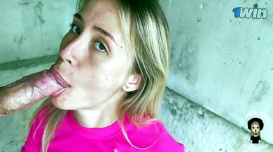 Blonde neighbor goes deep on her British neighbor behind the shop