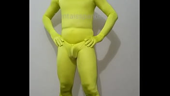 Zentai man zentai yellow dress zentaisspandex skin tight dress zentai paly dress spandex