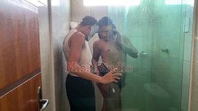 my trans wife fucked by plumber and me. threesome fucking my slut wife in our home