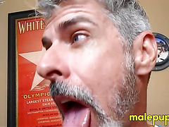 The giant daddy Richard Lennox is so disgusting with nuts stuck on his teeth