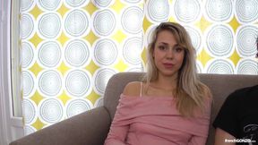 1st time anal casting couch of a female fan, Julia, stunning student of 23-year-old from Montpellier