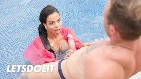 Busty Colombian Slut Canela Skin Fucked By The Pool By Stranger
