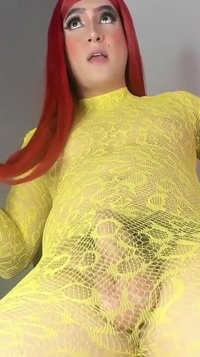 Colombian Trans Model Fat White Cock