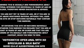 Hotkinkyjo's Extreme Anal Play with Speculum and Milk Bath