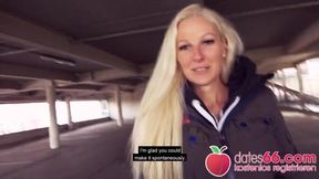 Blonde Cam Angel Enjoys Outdoor Fun on a Park Deck