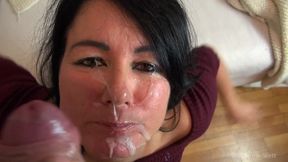 Extremely pervert! Stepbrother fucks me after sperm fight and licks anal cunt!
