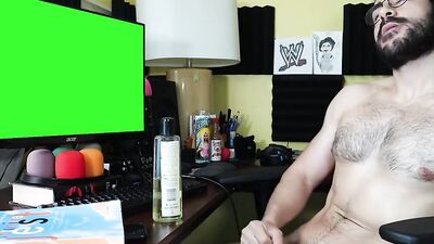 Amateur mustache bloke is jerking off in a fan requested video