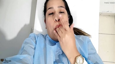 Colombian gynecologist gives a very personal exam with gentle teasing touches