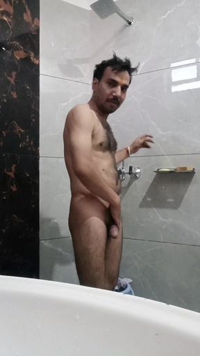 Enjoy morning shawer with masturbation