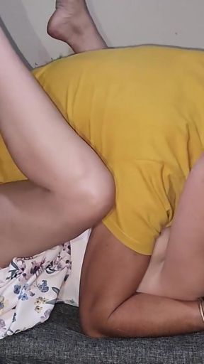 Fucking a hot blonde upskit with a sticky dildo until shes ready for my cock   Clip 1