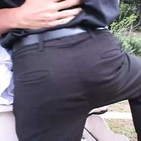 Gay couple get randy and suck cock outdoors