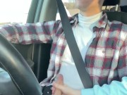 Risky Car Blowjob in Traffic