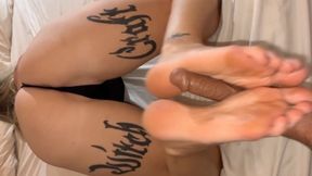 Bryan & Anna: Footjob Frenzy - Dildo vs Real Dick