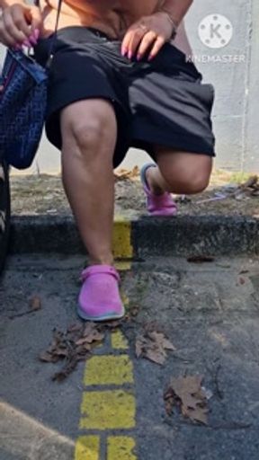 I was caught by a stranger while pissing between cars in the public parking lot