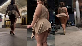 boricua mami thick legs fat ass big booty bbw angie love lookalike femdom candid walking with a switch high heels