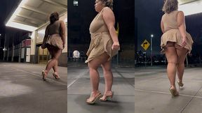 boricua mami thick legs fat ass big booty bbw angie love lookalike femdom candid walking with a switch high heels