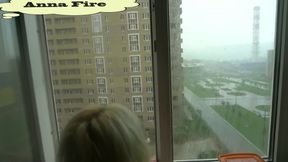 A neighbor went to get salt when it was raining outside the window