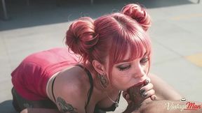 nasty stepfather and lustful stepdaughter fuck together at the bus stop [ai]