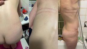je me deshabille pour la douche