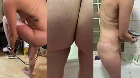 je me deshabille pour la douche