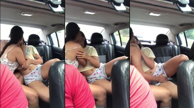 I dared my two friends to kiss in the back seat of the car, they get excited and touch each other