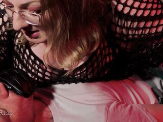 Latex Queen with Massive Boobs & Butt Uses Thrall's Face & Schlong Then Drains Cum in Gloves
