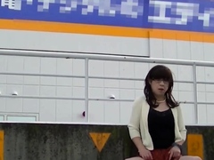 Japanese Crossdresser Outdoor Flashing.