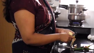 Pretty Indian Big Boobs Stepmom Fucked in Kitchen by Stepson