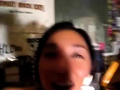 Asian exchange student sucks balls and gets cum in mouth