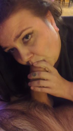 Cute BBW Sucks Uncut Dick For His Birthday